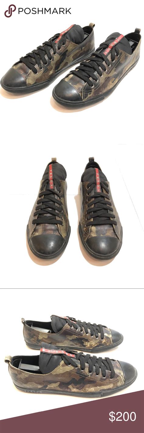 red low top prada sneakers|prada camouflage sneakers.